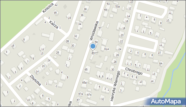 Twardogóra, Wrocławska, 63, mapa Twardogóra