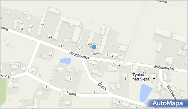 Tyniec nad Ślęzą, Wrocławska, 18, mapa Tyniec nad Ślęzą