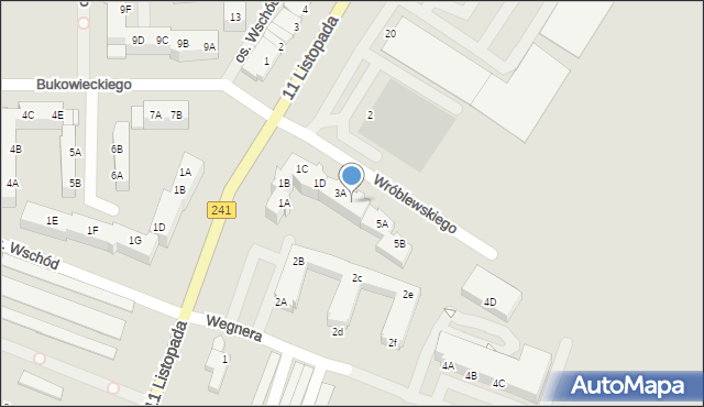 Wągrowiec, Wróblewskiego Władysława, ks., 3B, mapa Wągrowiec