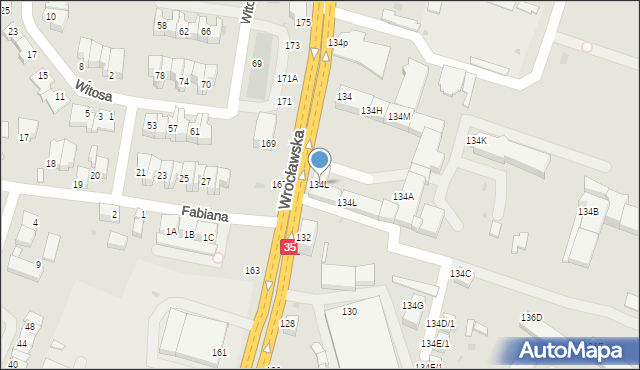 Wałbrzych, Wrocławska, 134L, mapa Wałbrzycha