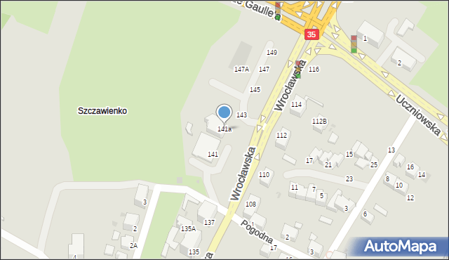 Wałbrzych, Wrocławska, 141a, mapa Wałbrzycha