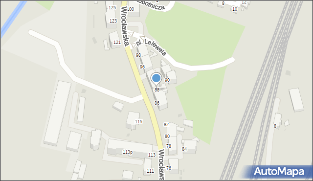 Wałbrzych, Wrocławska, 88, mapa Wałbrzycha