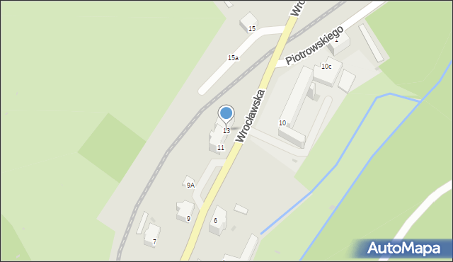 Wałbrzych, Wrocławska, 13, mapa Wałbrzycha