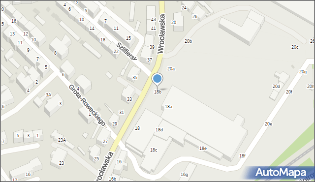 Wałbrzych, Wrocławska, 18b, mapa Wałbrzycha