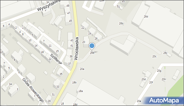 Wałbrzych, Wrocławska, 20b, mapa Wałbrzycha
