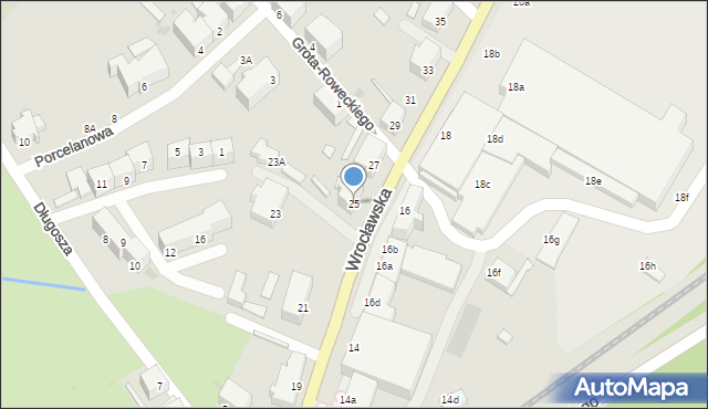 Wałbrzych, Wrocławska, 25, mapa Wałbrzycha