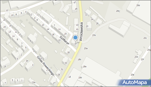 Wałbrzych, Wrocławska, 37, mapa Wałbrzycha
