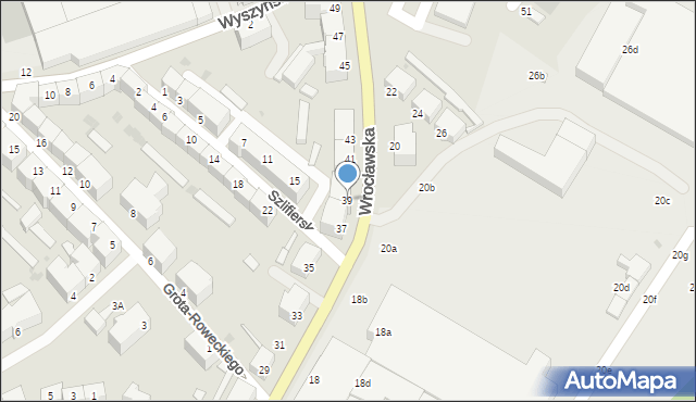 Wałbrzych, Wrocławska, 39, mapa Wałbrzycha