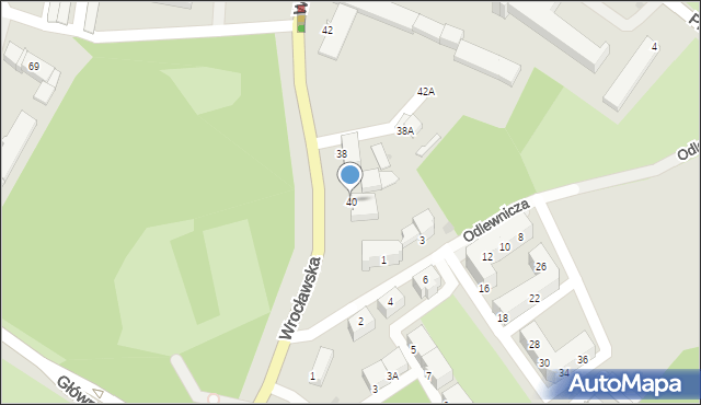 Wałbrzych, Wrocławska, 40, mapa Wałbrzycha