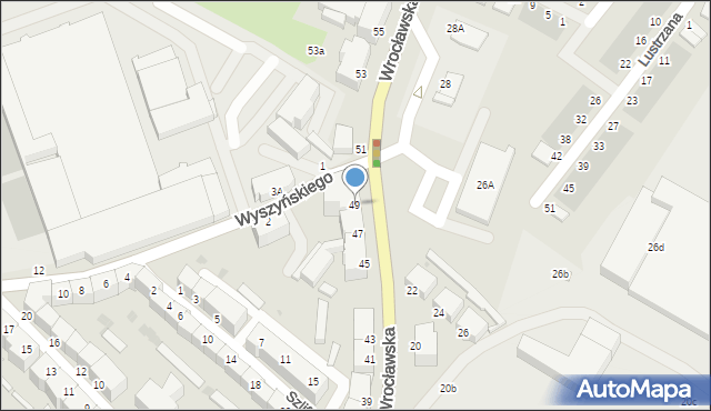Wałbrzych, Wrocławska, 49, mapa Wałbrzycha