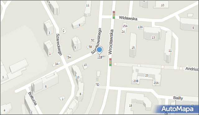 Warszawa, Wrocławska, 11B, mapa Warszawy