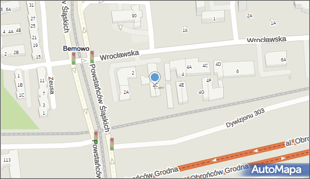 Warszawa, Wrocławska, 2d, mapa Warszawy