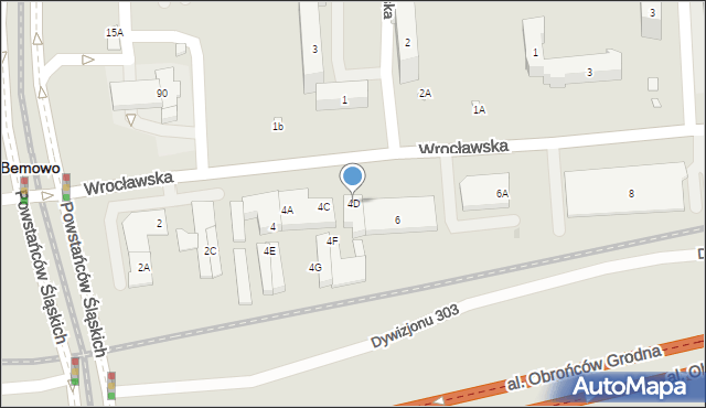 Warszawa, Wrocławska, 4D, mapa Warszawy