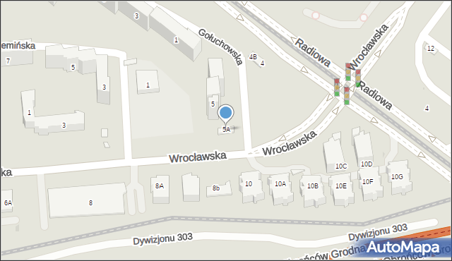 Warszawa, Wrocławska, 5A, mapa Warszawy