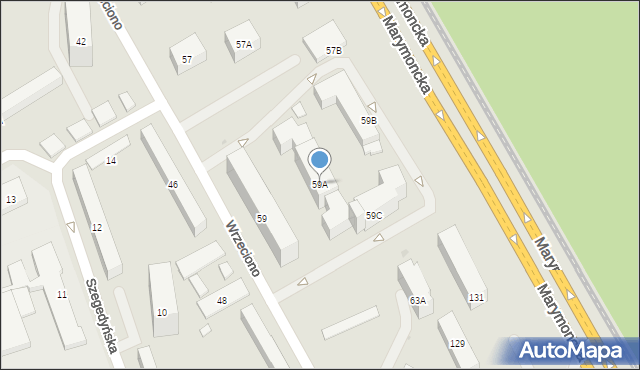 Warszawa, Wrzeciono, 59A, mapa Warszawy