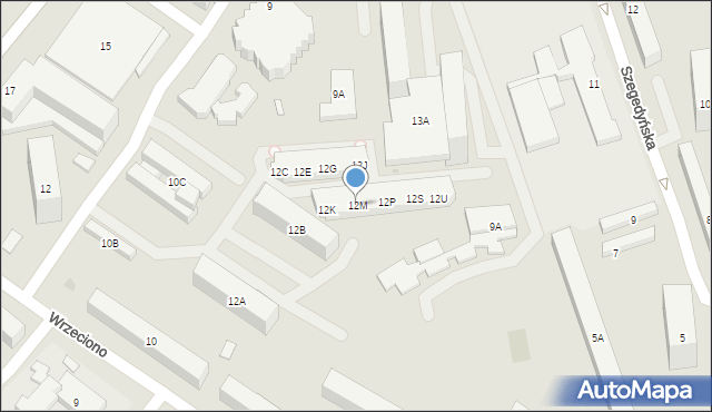 Warszawa, Wrzeciono, 12M, mapa Warszawy