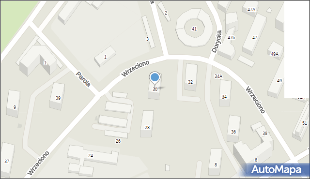 Warszawa, Wrzeciono, 30, mapa Warszawy