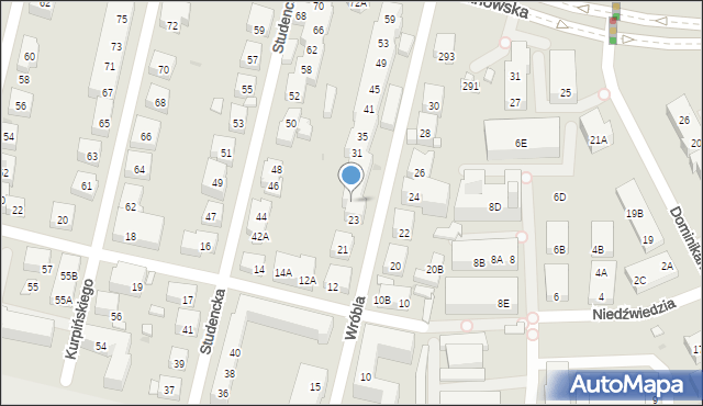 Warszawa, Wróbla, 25, mapa Warszawy