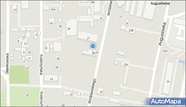 Warszawa, Wróblewskiego Walerego, gen., 29, mapa Warszawy