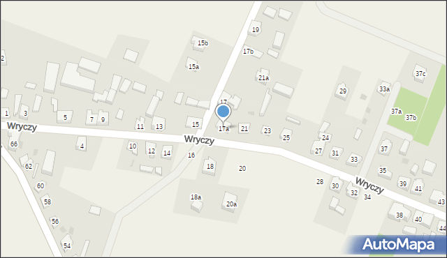 Wiele, Wryczy, ks. płk., 17a, mapa Wiele