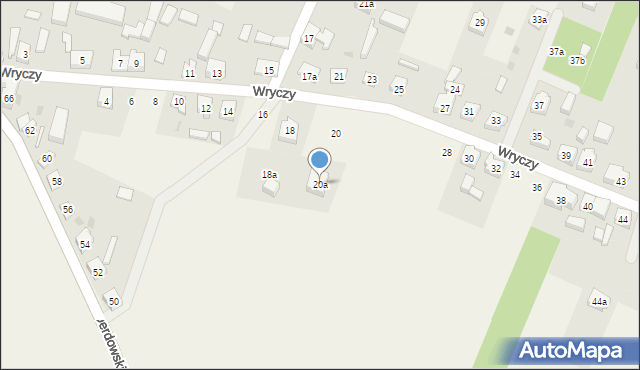 Wiele, Wryczy, ks. płk., 20a, mapa Wiele