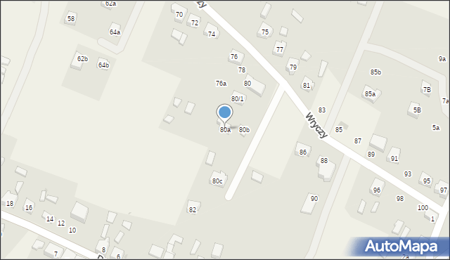 Wiele, Wryczy, ks. płk., 80a, mapa Wiele