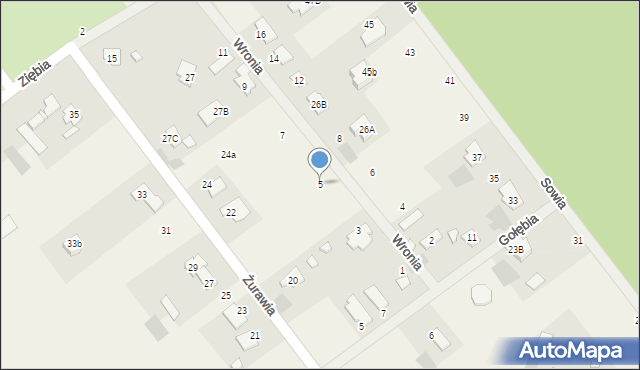 Wieniec-Zalesie, Wronia, 5, mapa Wieniec-Zalesie