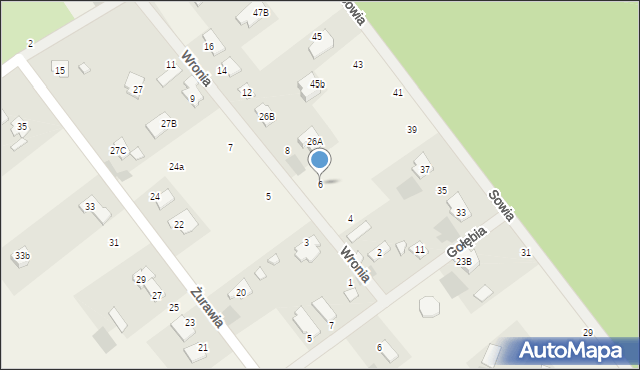 Wieniec-Zalesie, Wronia, 6, mapa Wieniec-Zalesie