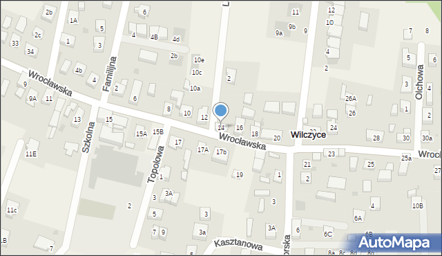 Wilczyce, Wrocławska, 14, mapa Wilczyce