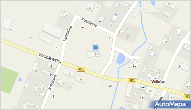 Wilków, Wrocławska, 9, mapa Wilków