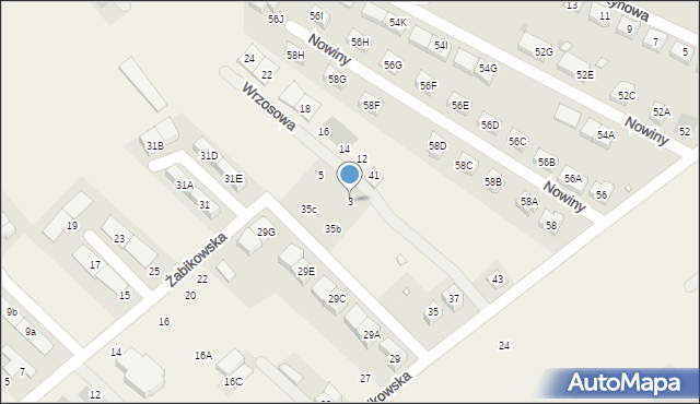 Wiry, Wrzosowa, 3, mapa Wiry