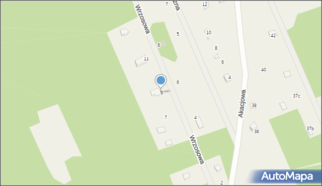 Wólka-Wojciechówek, Wrzosowa, 9, mapa Wólka-Wojciechówek