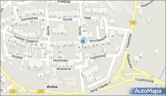 Wołów, Wrocławska, 2a, mapa Wołów