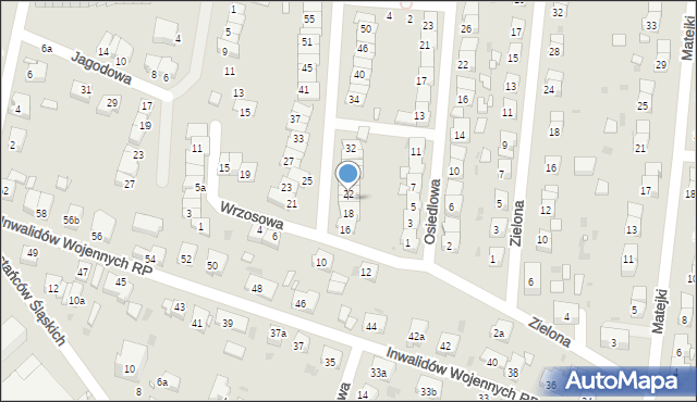 Wołów, Wrzosowa, 20, mapa Wołów