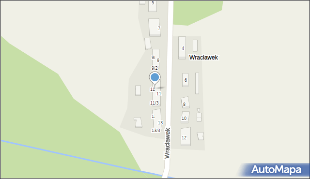 Wracławek, Wracławek, 11/1, mapa Wracławek