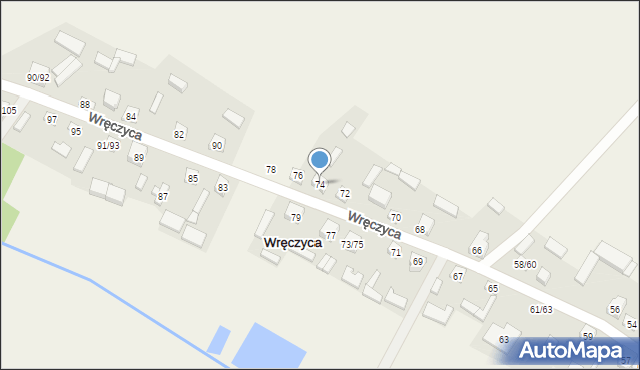 Wręczyca, Wręczyca, 74, mapa Wręczyca