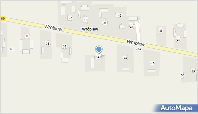 Wróblew, Wróblew, 43, mapa Wróblew