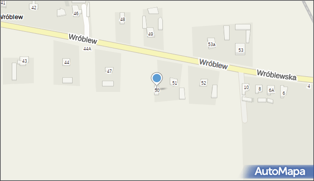 Wróblew, Wróblew, 50, mapa Wróblew