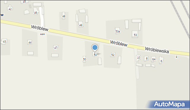 Wróblew, Wróblew, 51, mapa Wróblew