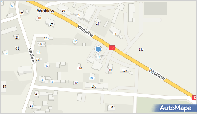 Wróblew, Wróblew, 11, mapa Wróblew