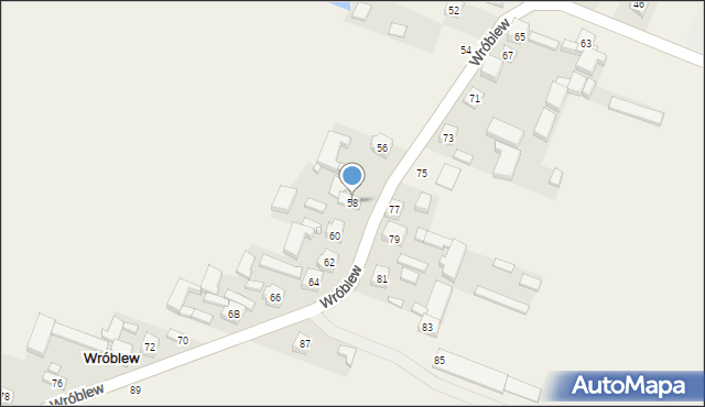 Wróblew, Wróblew, 58, mapa Wróblew