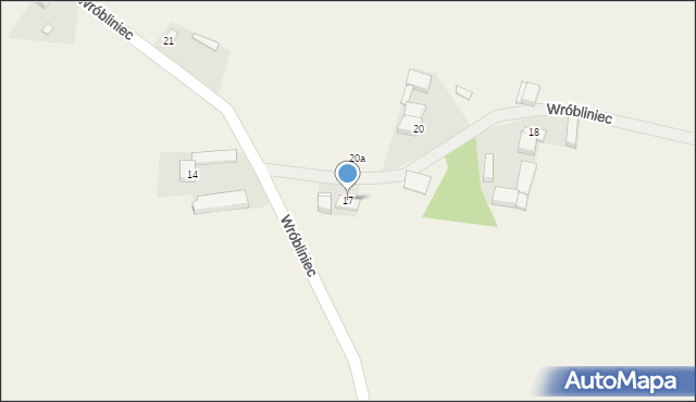 Wróbliniec, Wróbliniec, 17, mapa Wróbliniec