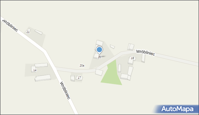 Wróbliniec, Wróbliniec, 20, mapa Wróbliniec