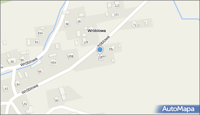 Wróblowa, Wróblowa, 116, mapa Wróblowa
