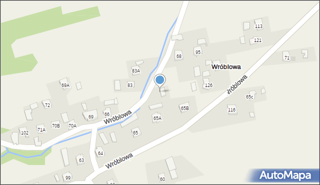 Wróblowa, Wróblowa, 66a, mapa Wróblowa