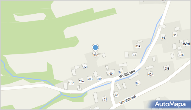 Wróblowa, Wróblowa, 69A, mapa Wróblowa
