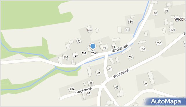 Wróblowa, Wróblowa, 70A, mapa Wróblowa