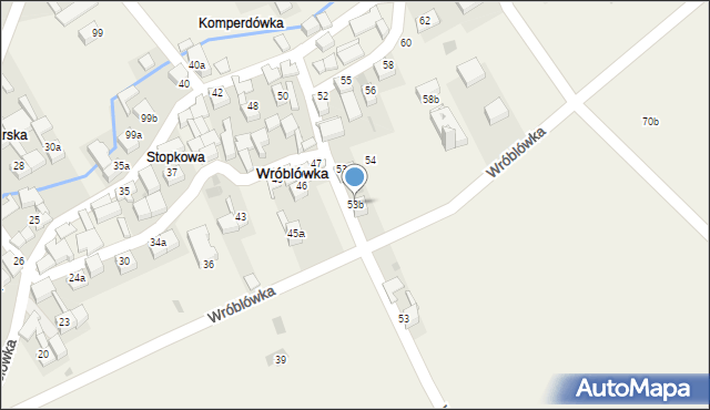 Wróblówka, Wróblówka, 53b, mapa Wróblówka