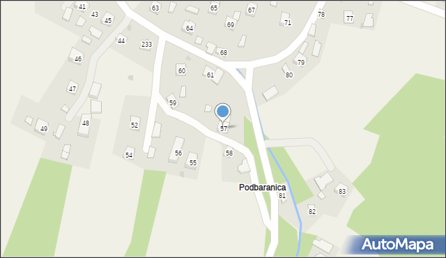 Wrocanka, Wrocanka, 57, mapa Wrocanka