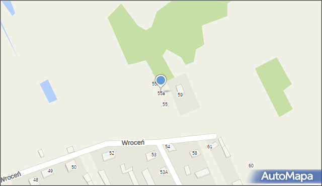 Wroceń, Wroceń, 55a, mapa Wroceń